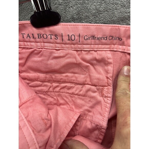 Talbots Girlfriend Chino Pants 10 Pink Straight Leg Stretch Women's Cuffed - Picture 4 of 6
